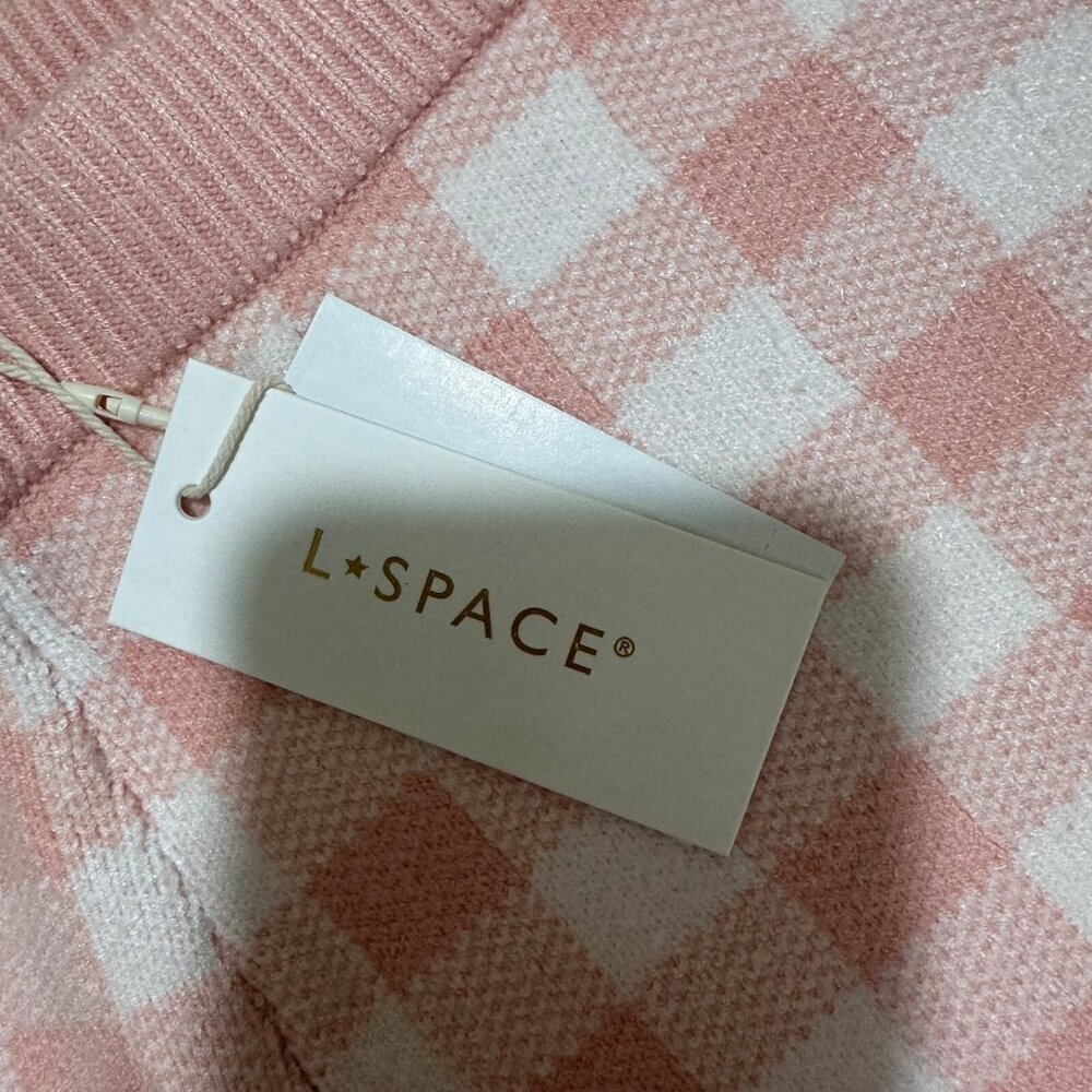 L*Space Size M Francie Short Pink White Gingham Knit Ribbed High Rise NEW NWT - Picture 9 of 13
